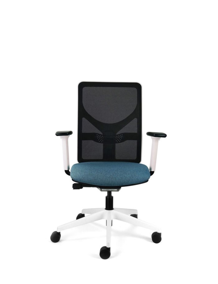 i-Con High Mesh Back Task Chair With White Frame and 2d Arms