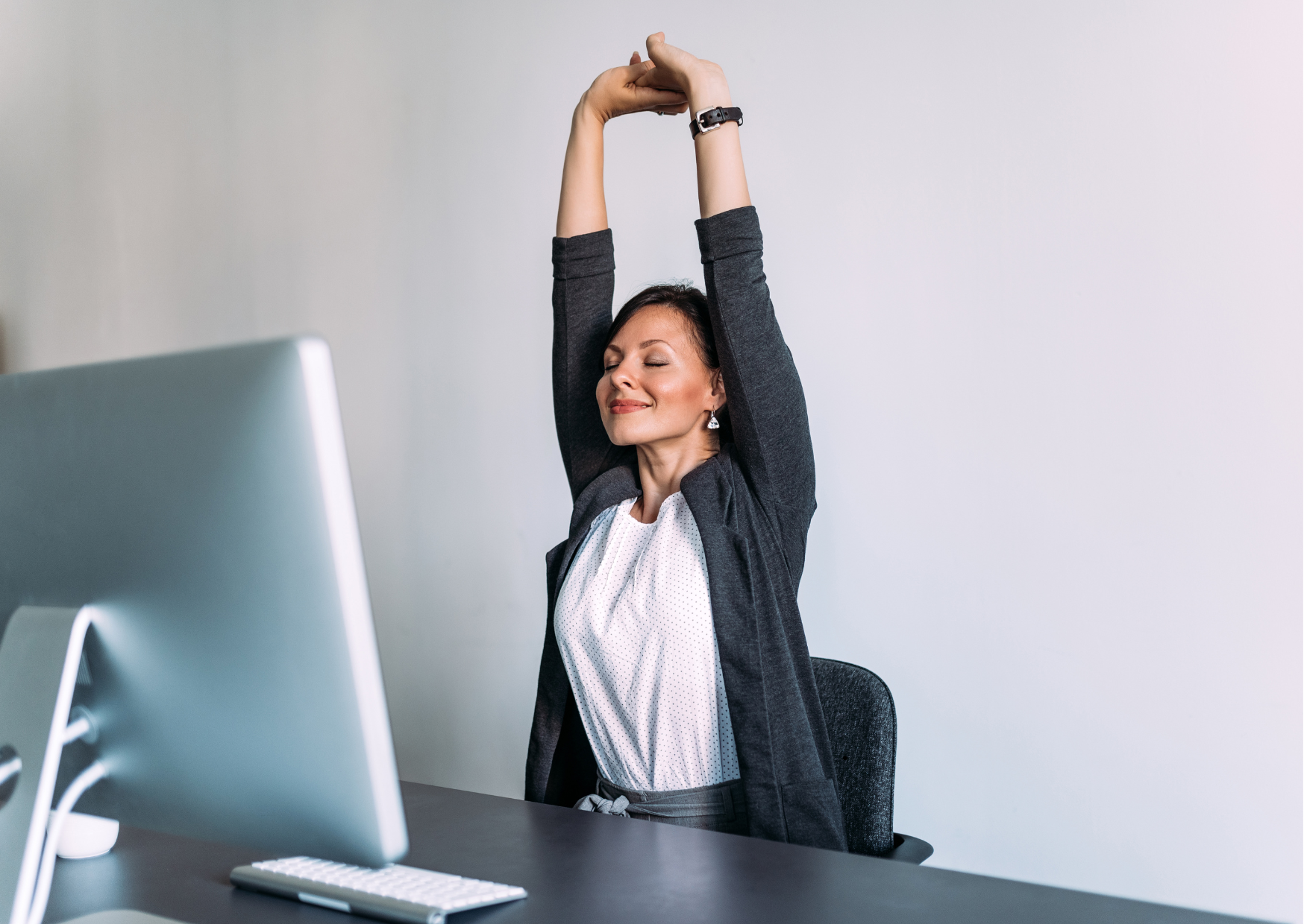 Office worker stretching